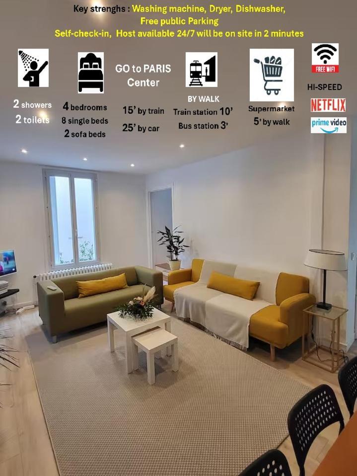 Maison Cosy 15 Mn Paris - Linges Hotel Confort Vitry-sur-Seine Εξωτερικό φωτογραφία